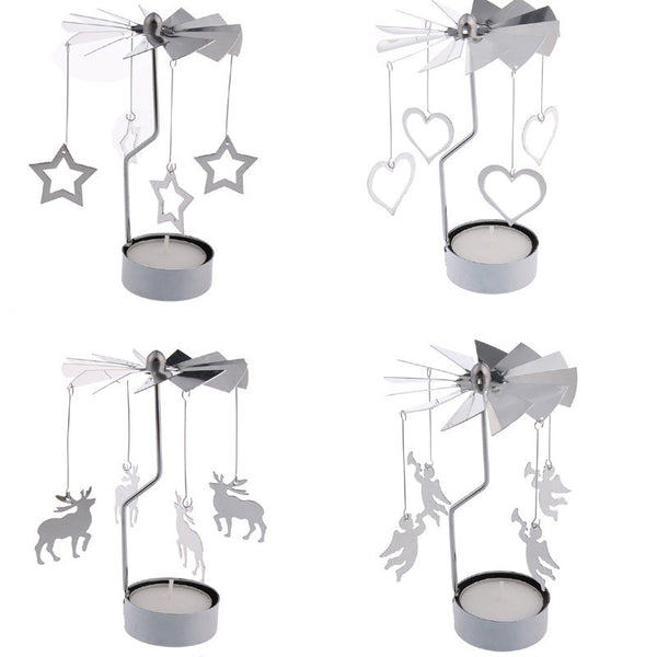 Romantic Candle Holders Revolving Door Windmill Rotation