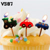 Vehicle Pattern Birthday Cup Cake Candles